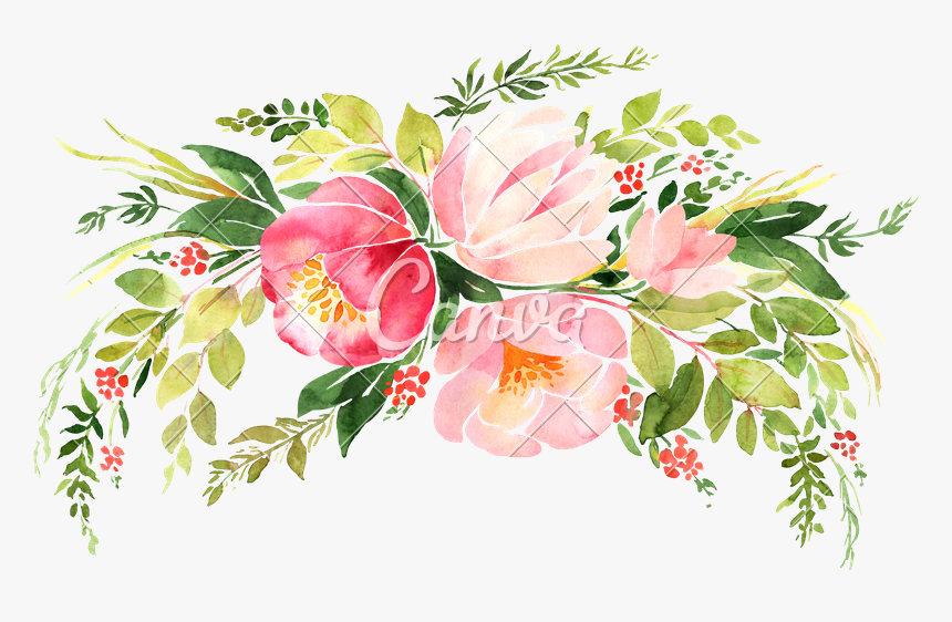 Floral Wreath Illustration Png, Transparent Png, Free Download