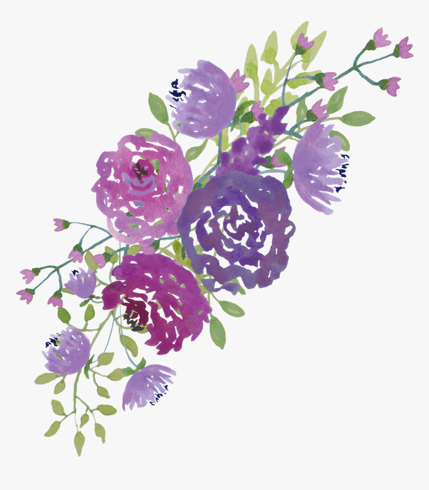 Pin By Tiffany Grady - Purple Watercolor Flower Png, Transparent Png, Free Download