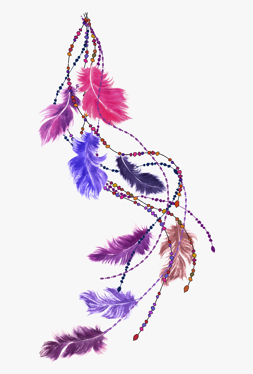 Sticker Boheme Plumes Indiennes Ambiance Sticker Col - Bohemian Feather Png, Transparent Png, Free Download