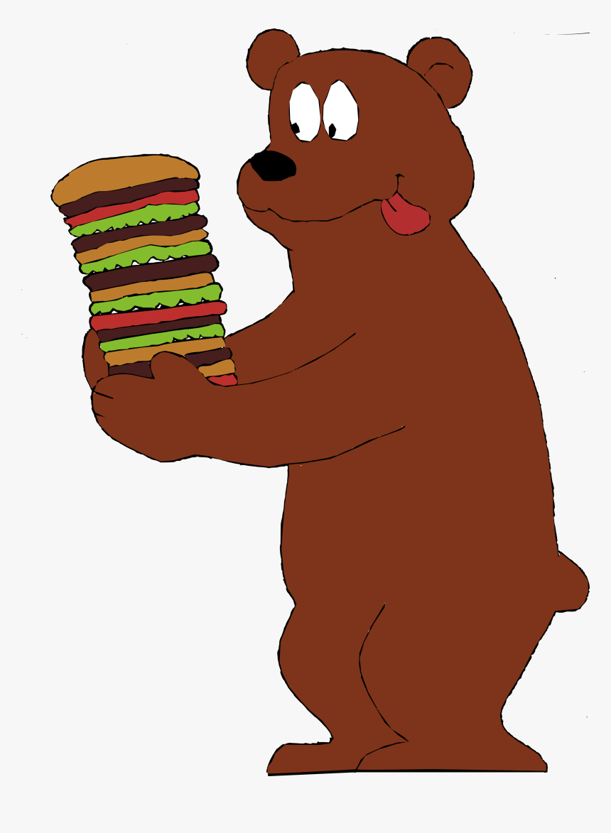 Bear Eating A Hamburger, HD Png Download, Free Download