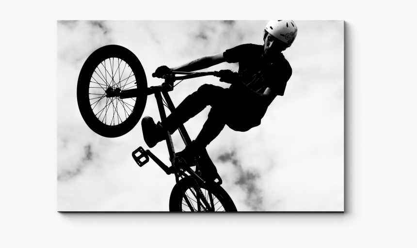 Bmx Bike Silhouette Black And White Freestyle Bmx Bicycle - Riders Bmx, HD Png Download, Free Download