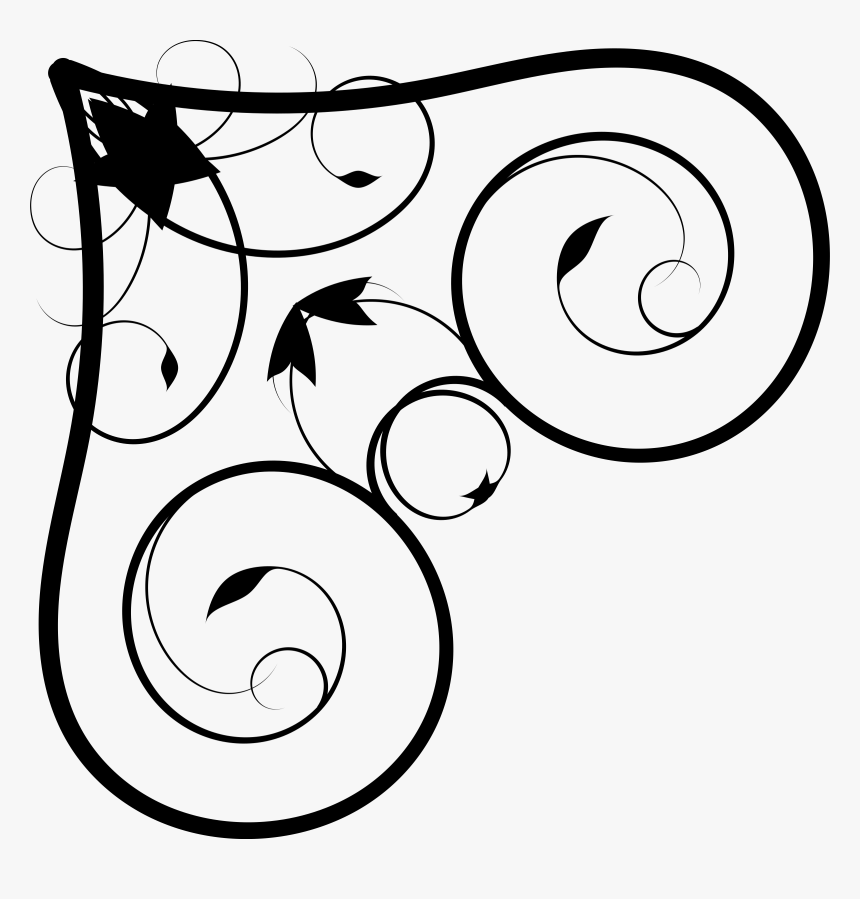 Corner Flourish Vector - Flourish Corner Png, Transparent Png, Free Download