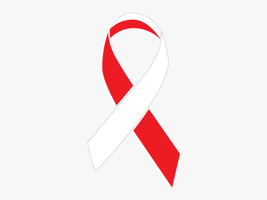 Red And White Colored Squamous Cell Carcinoma Ribbon - Cervical Cancer Ribbon Color, HD Png Download, Free Download