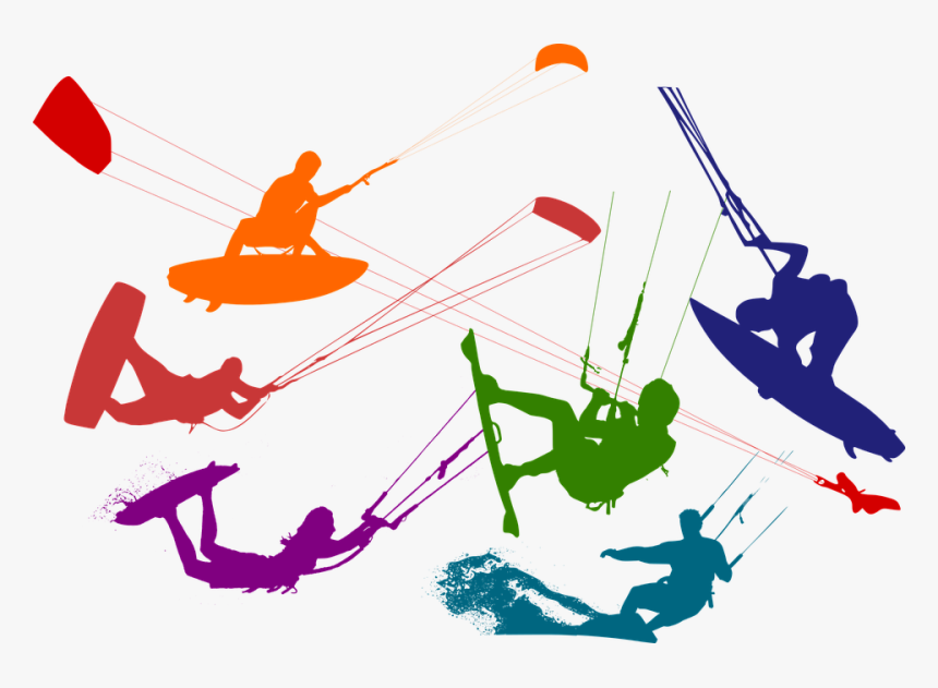 Freestyle, Jump, Kite, Rider, Silhouette, Surf - Kitesurf Png, Transparent Png, Free Download