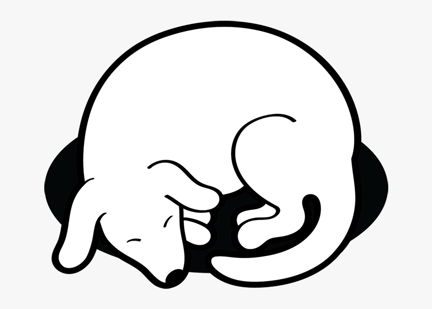 Dog Sleeping Clipart Black And White - Sleeping Dog Clip Art, HD Png Download, Free Download