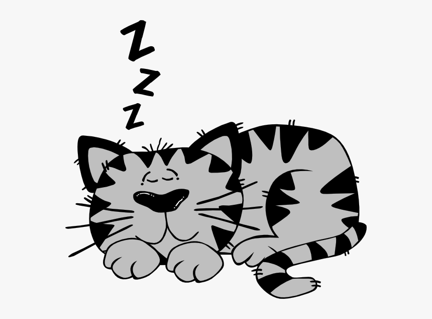 Clip Art At Clker - Sleeping Cat Clipart Black And White, HD Png Download, Free Download