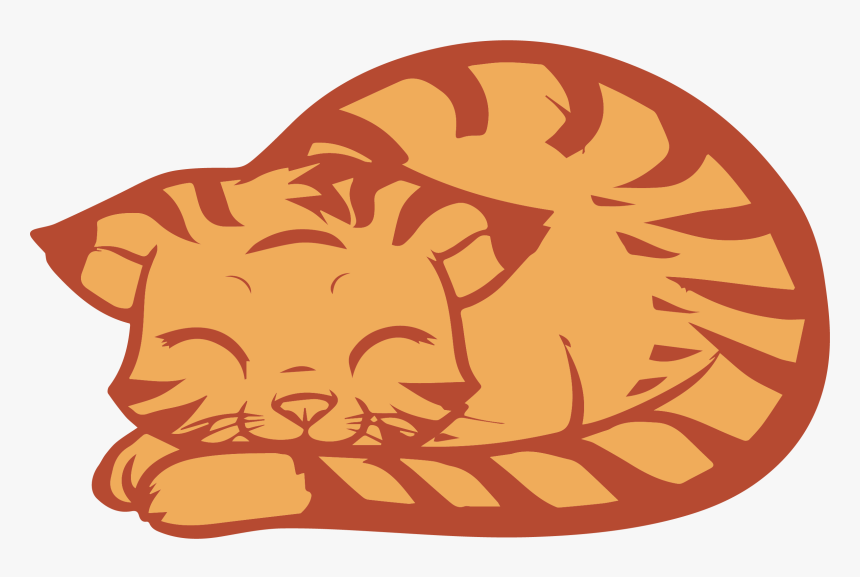 Download Sleeping Cat Clipart Png - Cartoon Cat Sleeping Drawing, Transparent Png, Free Download