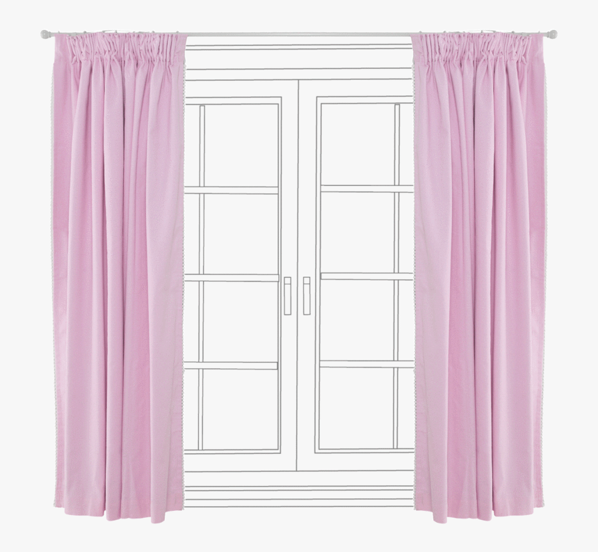 Childrens Blackout Curtains Pom Pom Lace Pink Curtains - Png Transparent Windows With Curtains, Png Download, Free Download