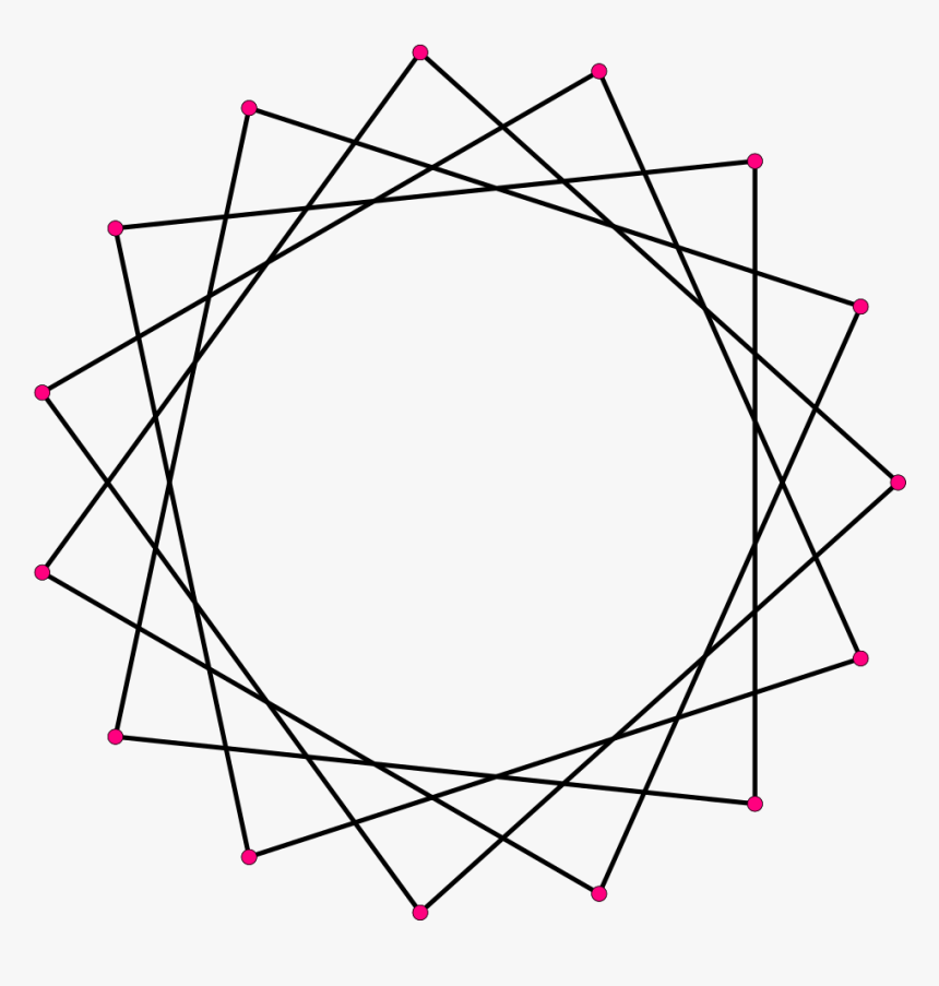 Regular Star Polygon 15-4 - Heptadecagon 17 Sided Shape, HD Png Download, Free Download