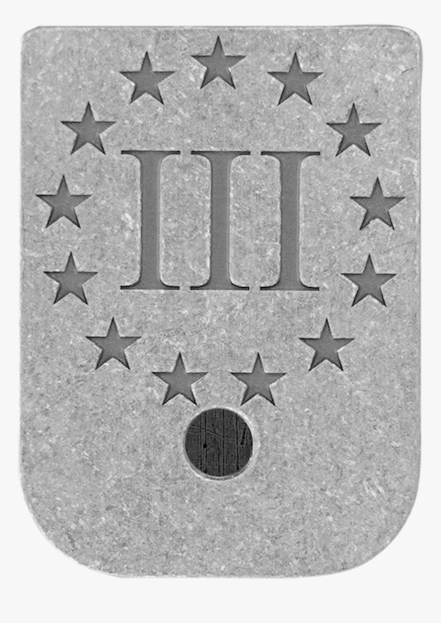 Iii% Stainless Steel Rugged Finish Mag Plate - Emblem, HD Png Download, Free Download