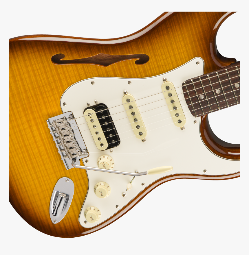 Fender Rarities Flame Maple Top Stratocaster Thinline - Electric Guitar, HD Png Download, Free Download