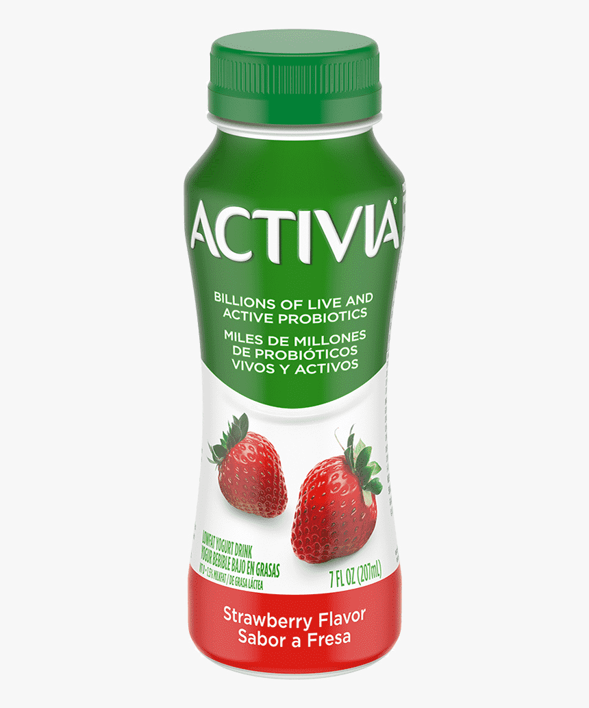 Activia Lowfat Strawberry Probiotic Drink - Strawberry, HD Png Download, Free Download