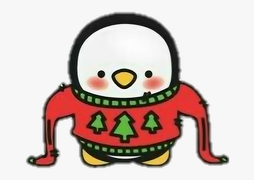 #penguin #christmas #christmassweater - Cartoon, HD Png Download, Free Download