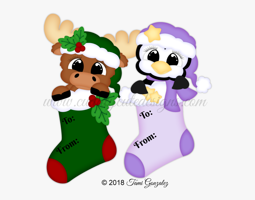 Moose & Penguin - Moldes Botas Navideñas De Fieltro Rosa, HD Png Download, Free Download