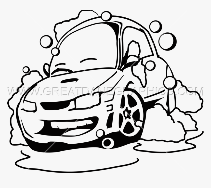 Car Wash Black And White Png - Line Art Car Wash, Transparent Png, Free Download