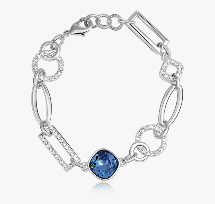 Rhodium Bracelet With Blue Swarovski Crystal - Pulsera De Rodio, HD Png Download, Free Download