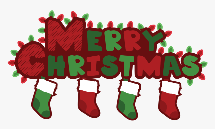 Christmas Merry Christmas Text Sock Clipart Png - Christmas Pics Clip Art, Transparent Png, Free Download