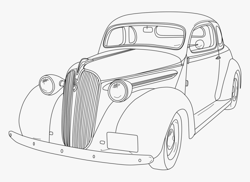 Classic Car,coupé,antique Car - 1930's Coloring Pages, HD Png Download, Free Download