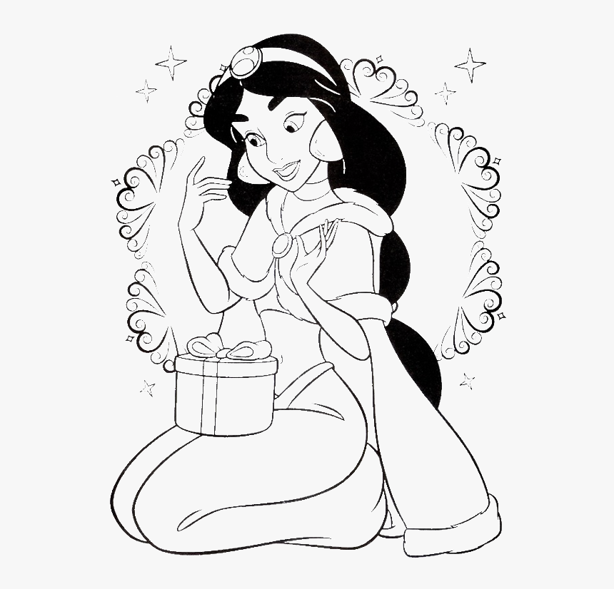 Download Princess Jasmine Coloring Pages Printable Princess Jasmine Christmas Coloring Pages Hd Png Download Kindpng