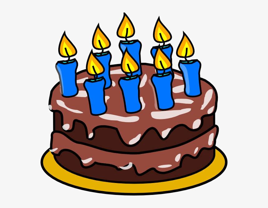 Happy Birthday Cake With Candles Clipart Png Black - Birthday Cake Clipart 5, Transparent Png, Free Download