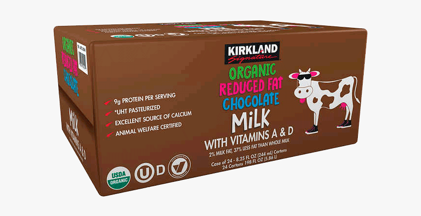 Kirkland Signature Organic Reduced Fat Chocolate Milk - Kirkland Chocolate Milk, HD Png Download, Free Download