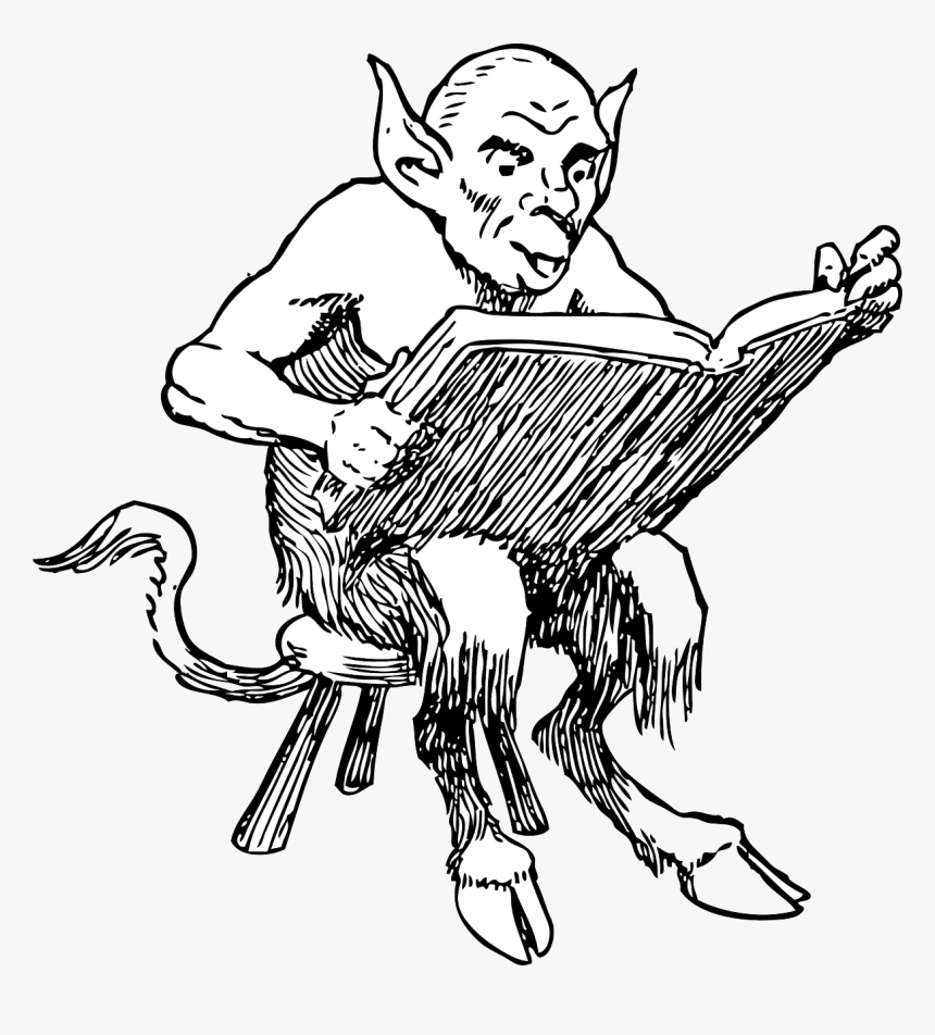 Satanic Coloring Book In Orange County Schools - Demon Reading Book, HD Png Download, Free Download