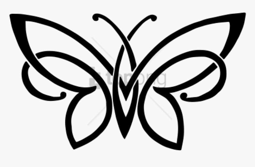 Free Png Simple Butterfly Tattoo Png Image With Transparent - Pencil Simple Butterfly Drawing, Png Download, Free Download