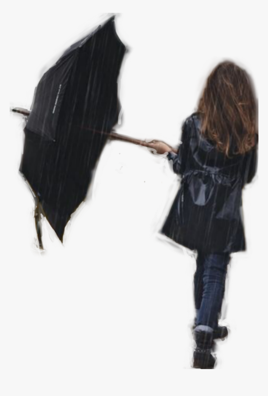 #women #umbrella #walkingaway #rain - Girl, HD Png Download, Free Download