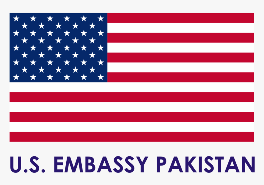 S Flag With Caption-png - Us Embassy Islamabad Flag, Transparent Png, Free Download