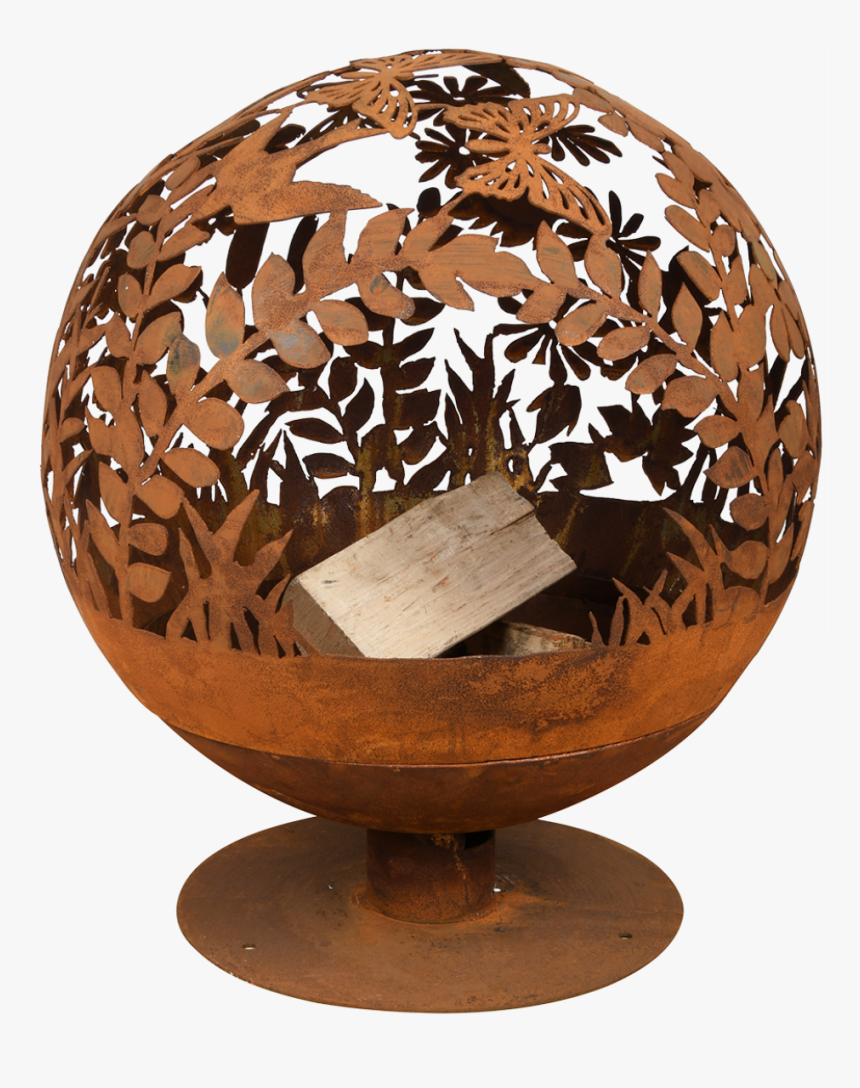 Fire Ball Laser Cut Flowers Rust - Fire Globe, HD Png Download, Free Download