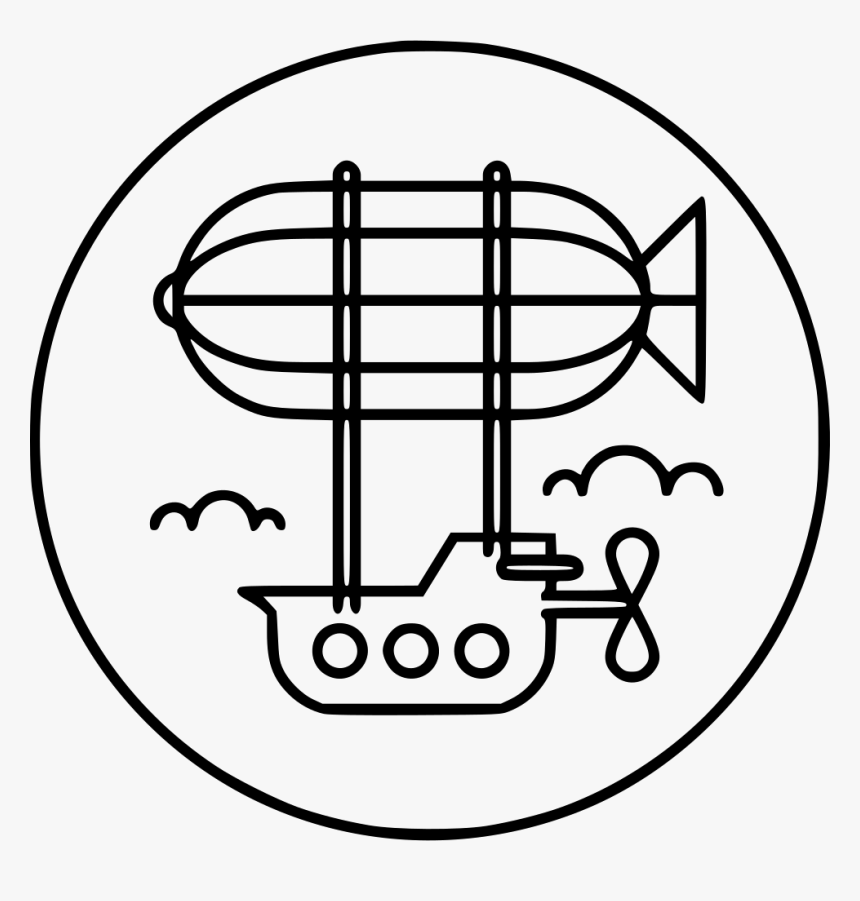 Zeppelin Flight Adventure Sky - Line Art, HD Png Download, Free Download