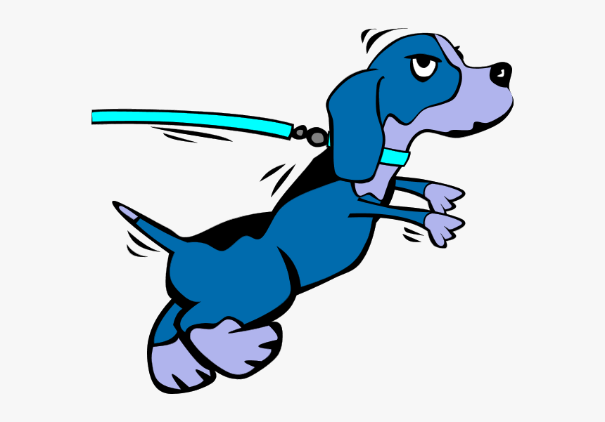 Girl Running With Dog Clipart Clip Royalty Free Download - Dog On Leash Cartoon, HD Png Download, Free Download