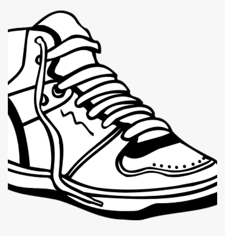Clipart Shoes Tennis Shoe - Clip Art Of Shoe In Black And White, HD Png Download, Free Download