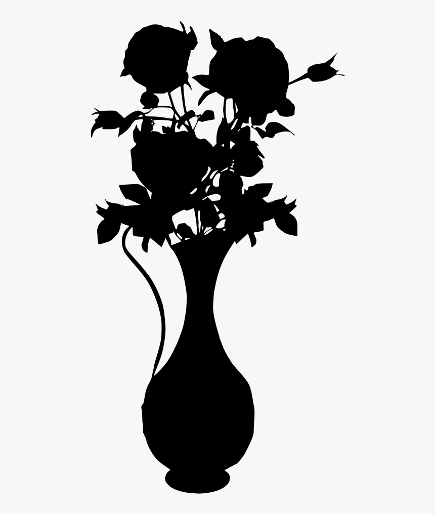 Flower Vase Silhouette Png, Transparent Png, Free Download