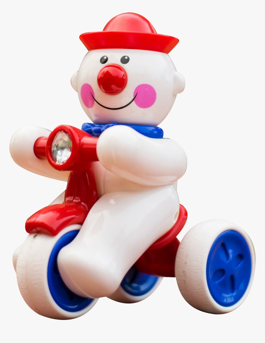 White Toy On Bike - Cartoon, HD Png Download, Free Download