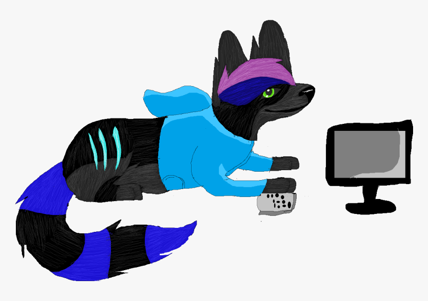 Rain Watching Tv - Cartoon Wolf Watching Tv, HD Png Download, Free Download