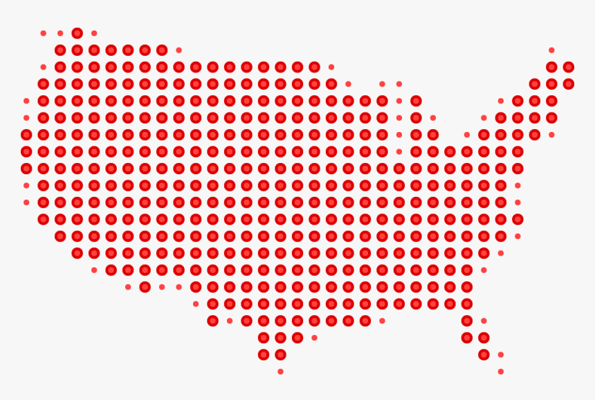 Outline Of Usa - Usa Dot Map, HD Png Download, Free Download