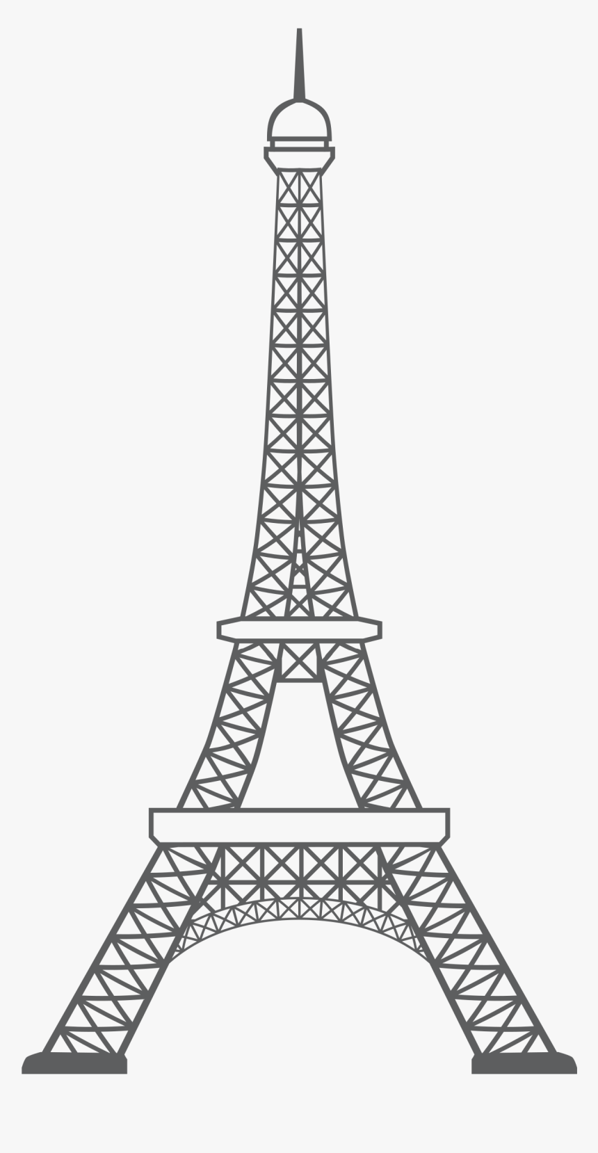 Eiffel Tower Outline Png - Eiffel Tower Cute Drawing, Transparent Png, Free Download