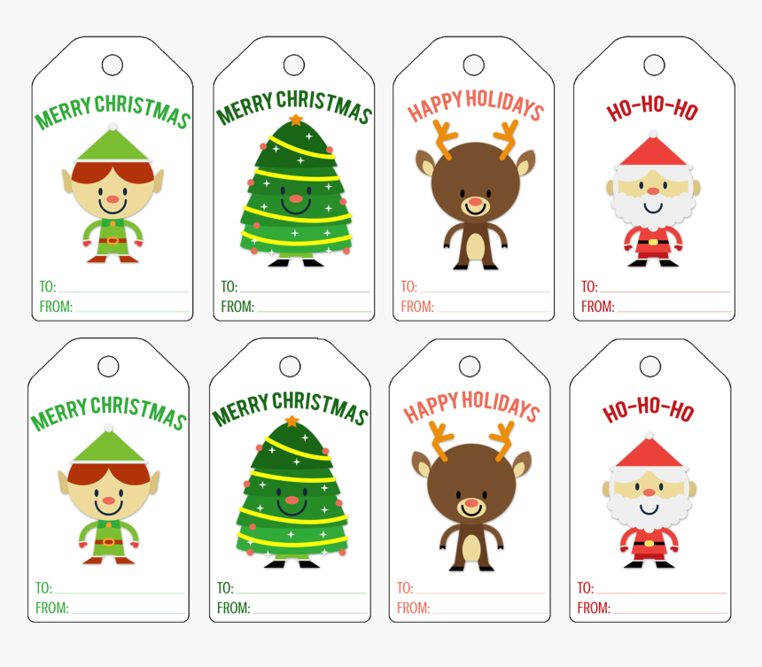 Christmas Gift Tags Png - Merry Christmas Tags Pdf, Transparent Png, Free Download