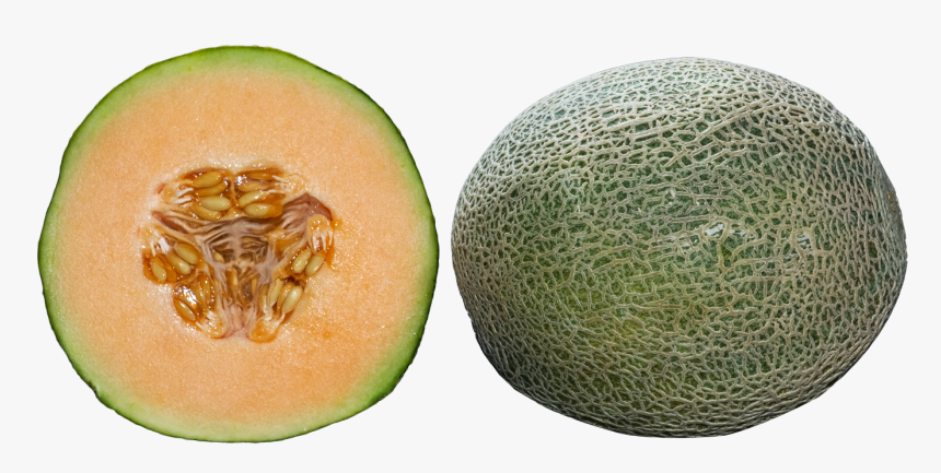 Whole And Half Cantaloupe Slices - Half Cantaloupe, HD Png Download, Free Download