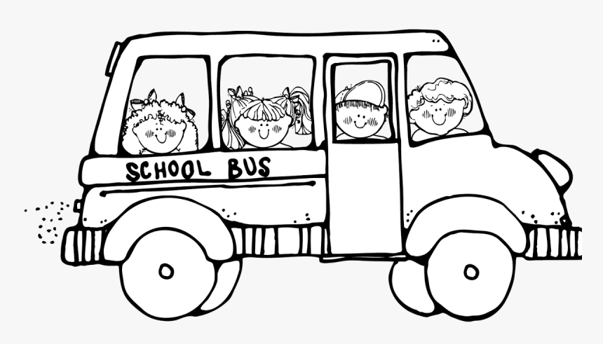 School Bus Clip Art Black And White - School Bus Black And White, HD Png Download, Free Download