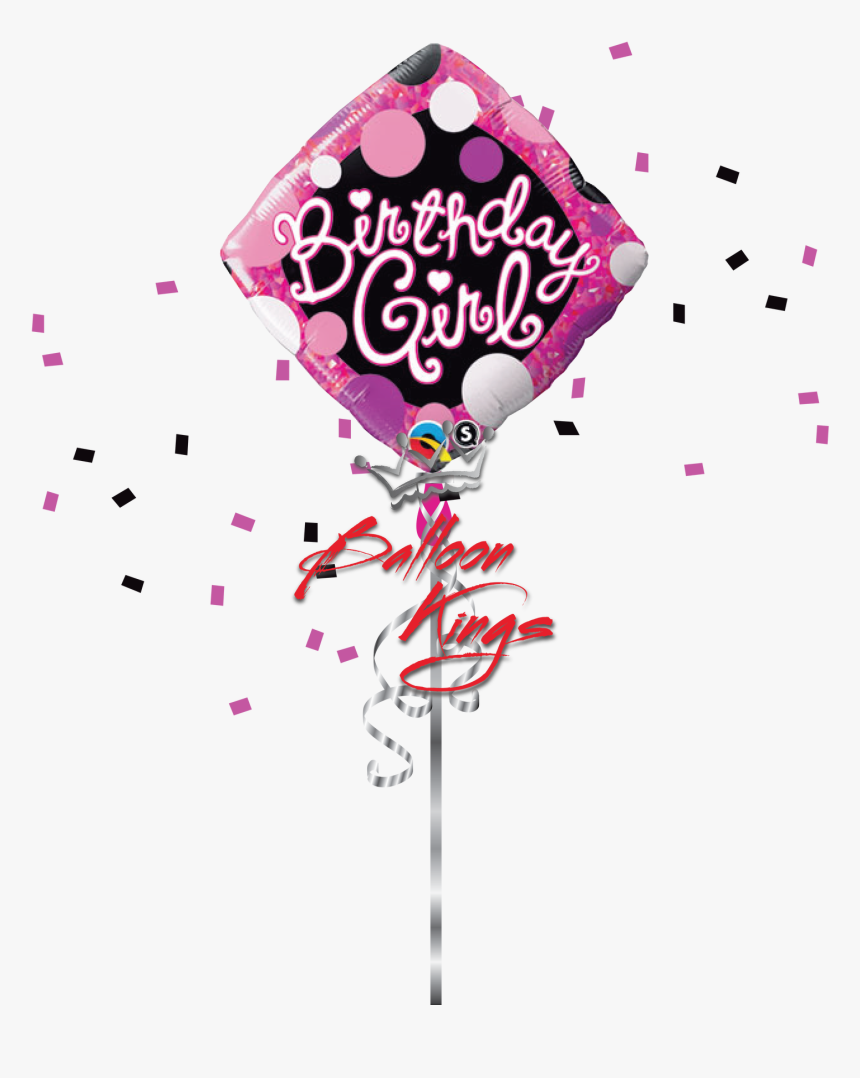 Birthday Girl - Happy Birthday Balloon Pink And Black, HD Png Download, Free Download