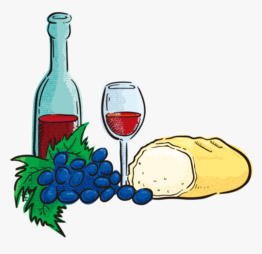 Glass Hospitality Food Clip - Pan Y Vino Animado, HD Png Download, Free Download