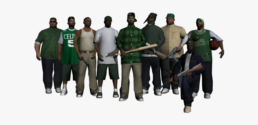Gta 5 Gang Png - Grove Street Family Png, Transparent Png, Free Download