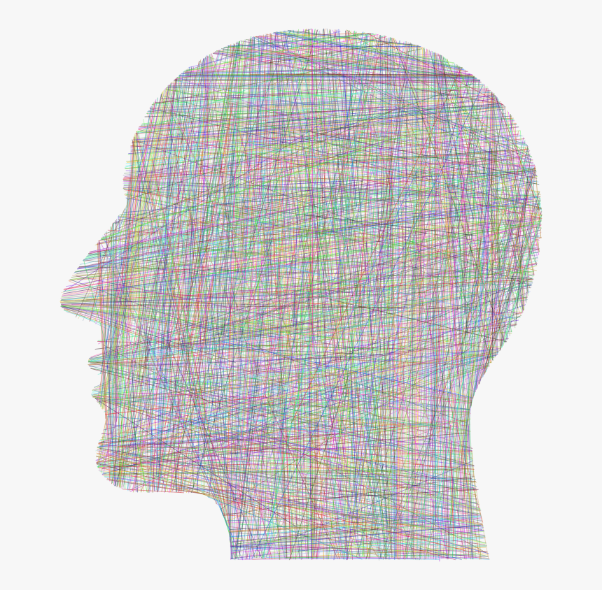 Man Head Silhouette Geometric Lines Prismatic - Pattern, HD Png Download, Free Download