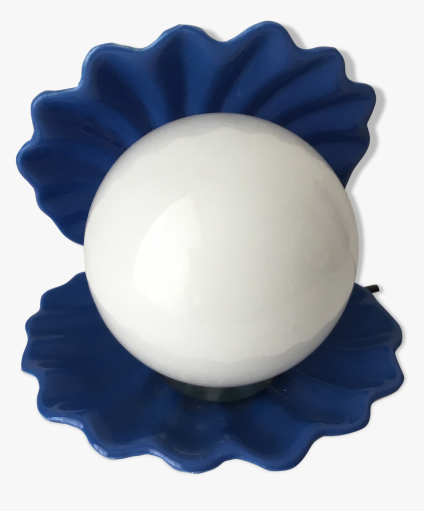 Blue Shell Lamp From The 70s"
 Src="https - Lampe Coquillage Bleu Vintage, HD Png Download, Free Download