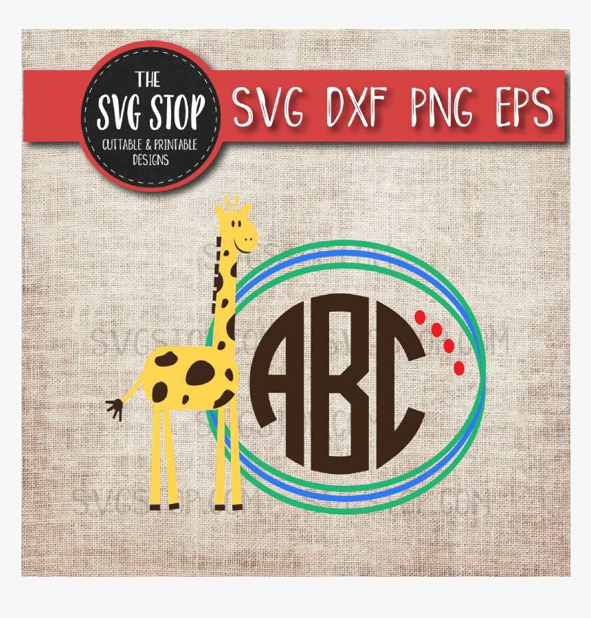 Giraffe Monogram Frame Example Image - Graphic Design, HD Png Download, Free Download