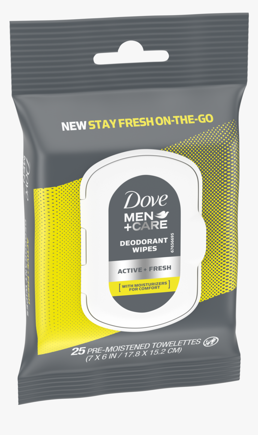 Dove Men Care Deodorant Wipes Active Fresh 25ct Left - Dove Deodorant Wipes 10, HD Png Download, Free Download