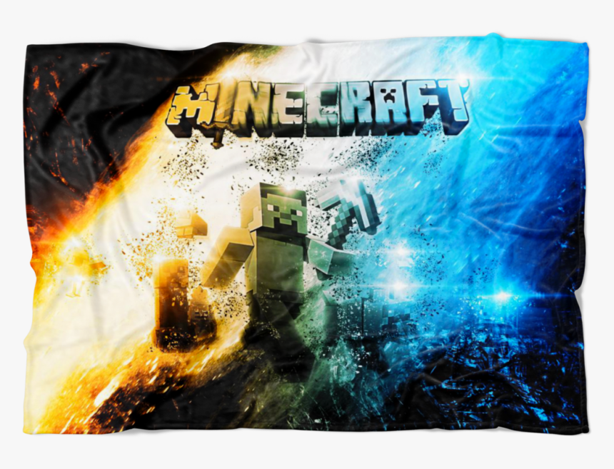 Minecraft Fleece Blanket Steve Color Commando Black - Minecraft, HD Png Download, Free Download