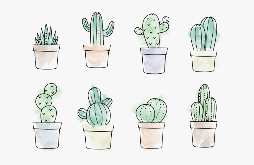 Drawn Cactus Vector - Cute Cactus Stickers Printable, HD Png Download, Free Download